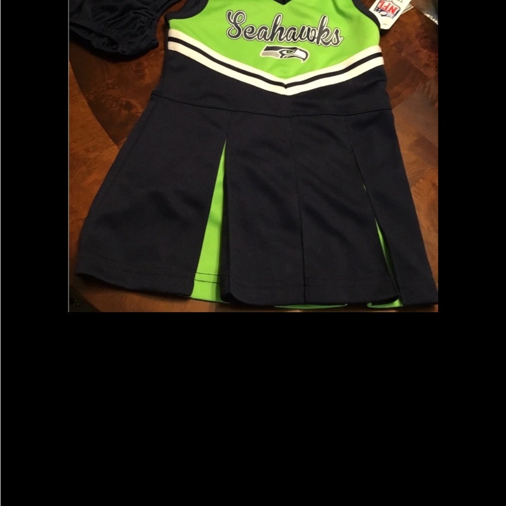 Kids Seahawks Cheerleader Matching Set - Green and Navy size 2 T price firm